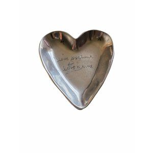 Signed Silver Tone Heart Shape Trinket Dish Silvestri Sandra Magsamen Valentines